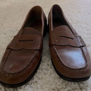 Brown penny loafers